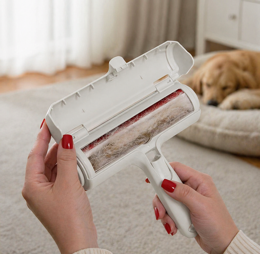 Pet Hair Remover Roller - Dog & Cat Fur Remover with Self-Cleaning Base - Efficient Animal Hair Removal Tool - Perfect for Furni